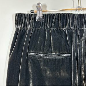 Ann Taylor Medium M Gray Velour Elastic Waistband Pants Pockets